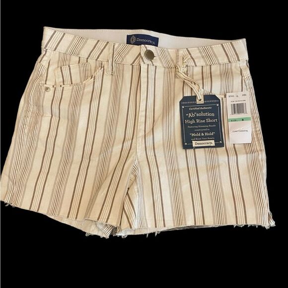Democracy Ab Solution high rise stripe shorts core essential NWT size 8 - Picture 9 of 12